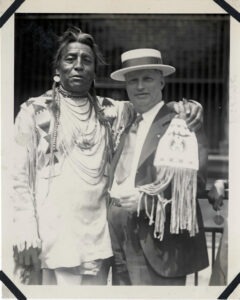 Zoo director Alfred Parker with Two Guns White Calf