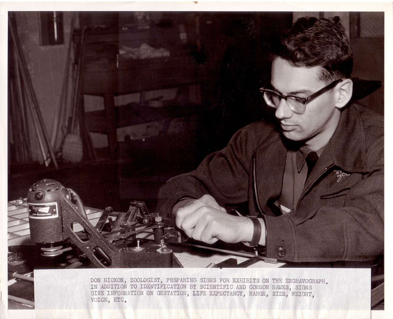 Zoologist Don Nickon making signs
